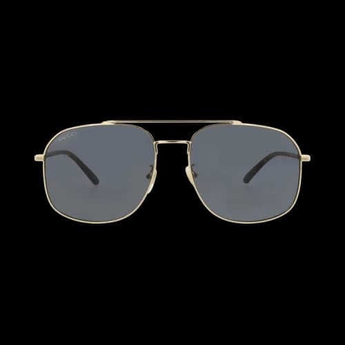 Gucci Aviator-Frame Metal Sunglasses 'Gold/Havana/Grey'