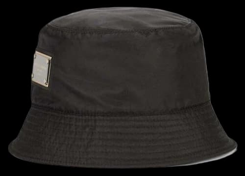 Dolce & Gabbana Nylon Branded Plate Bucket Hat Black