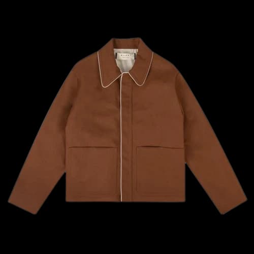 Marni Contrast Trim Short Jacket 'Brown'