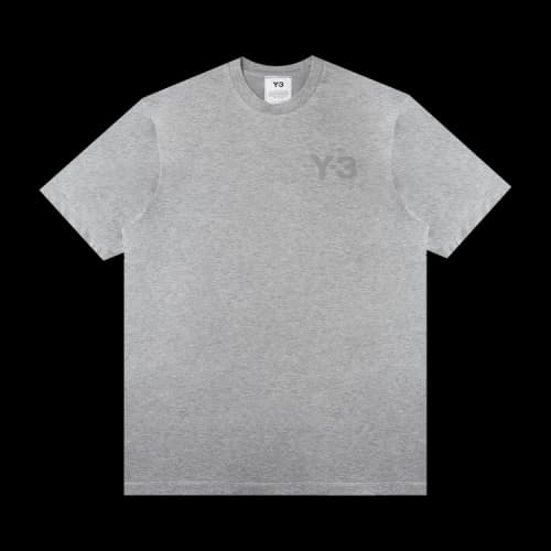 Y-3 Casual Logo Round Neck Short Sleeve Gray T-Shirt