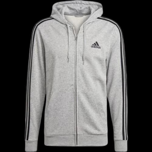 Adidas Free Shipping With AdiClub Essentials French Terry 3 Stripes Full Zip Hoodie
