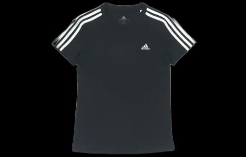 adidas W 3s T Sports Round Neck Short Sleeve Black T-Shirt (Women's)