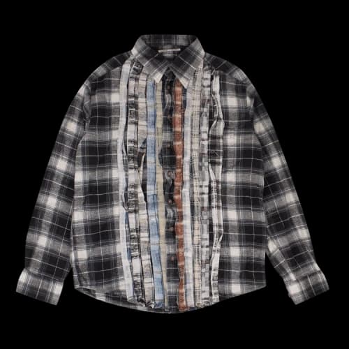 Needles Flannel Ribbon Button Down Shirt 'Blue'