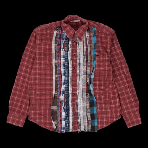 Needles Flannel Ribbon Button Down Shirt 'Red'