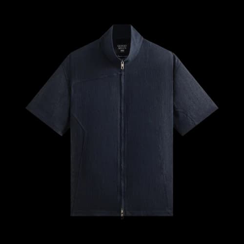 Kith x Giorgio Armani Open Weave Colton Zip-Up Shirt 'Nocturnal'