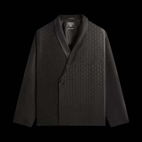Kith x Giorgio Armani Monogram Long Sleeve Thompson Crossover Shirt 'Black'
