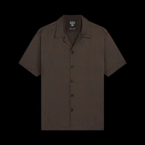 Kith x Giorgio Armani Monogram Short Sleeve Thompson Camp Collar Shirt 'Kindling'