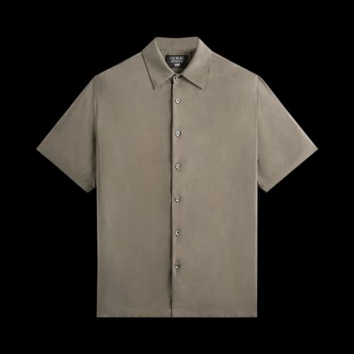 Kith x Giorgio Armani Silky Short Sleeve Button Up 'Gravel'