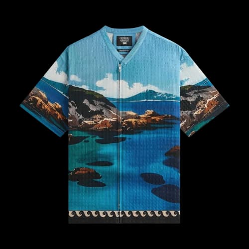 Kith x Giorgio Armani Sardinia Short Sleeve Zip Shirt 'Multi'