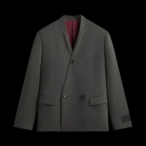 Kith Giorgio Armani & &Kin Milano Crepe Collarless Jacket 'Dark Ash'