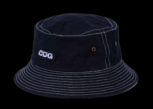 Comme des Garcons Cotton Twill Overdyed Bucket Hat Navy