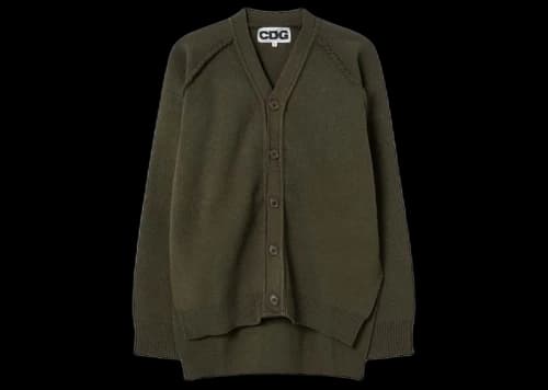 Comme des Garcons Long Back School Cardigan Khaki