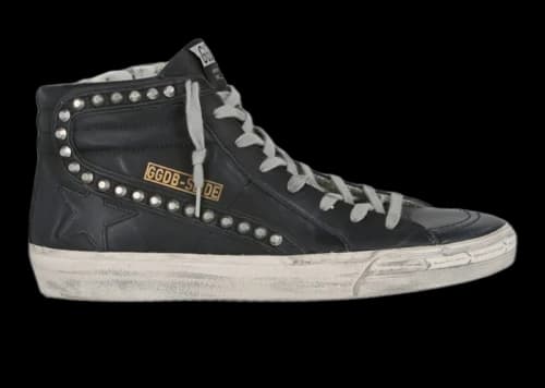 Golden Goose Slide Black Studded