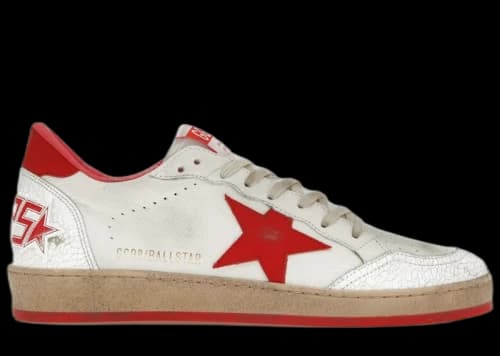 Golden Goose Ball-Star Low White Red
