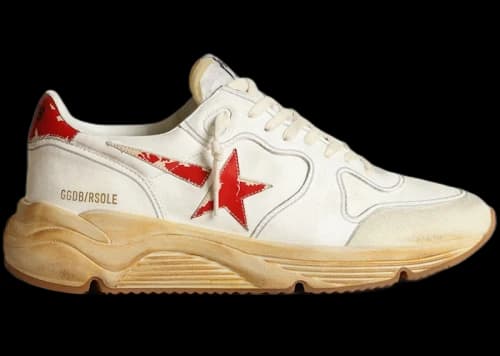 Golden Goose Running Sole White Red