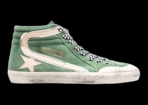 Golden Goose Slide Green White