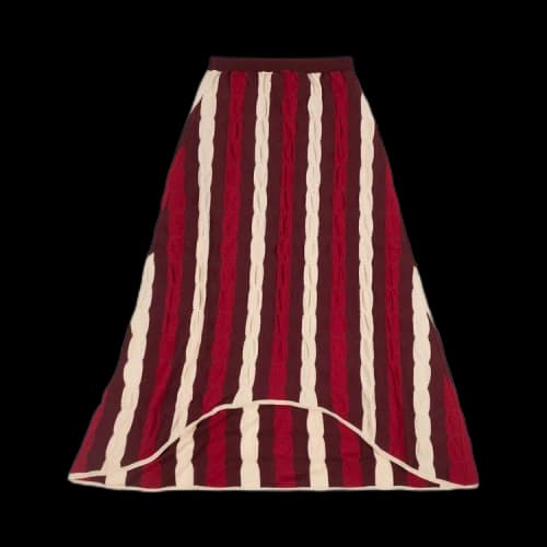 Marni Knit High Low Midi Skirt 'Red/White'