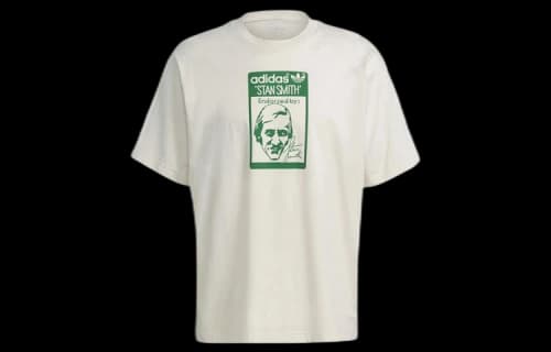 adidas originals Tongue Stan Tee Printing Sports Short Sleeve Creamy White