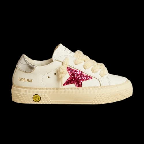 Golden Goose May Kids 'Fuchsia Glitter Star'