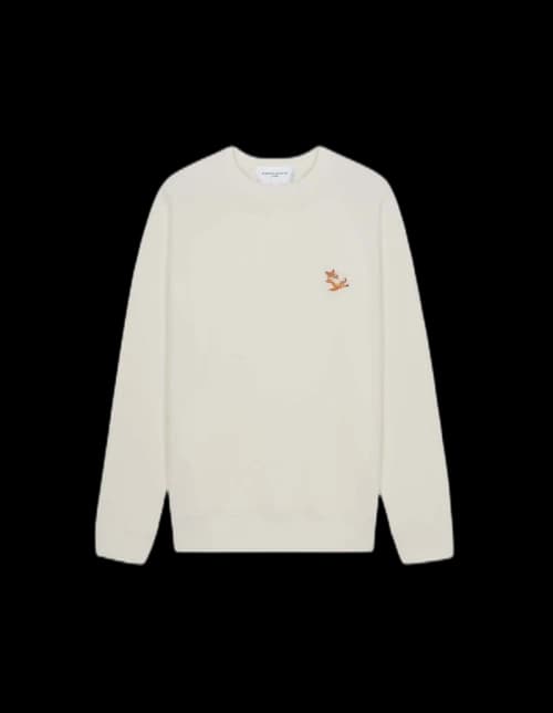 Maison Kitsune Chillax Fox Patch Classic Sweatshirt Ecru