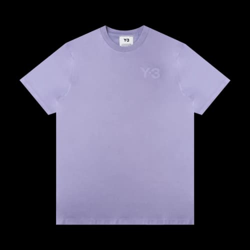 Y-3 SS21 Cotton Round Neck Short Sleeve Lavender T-Shirt