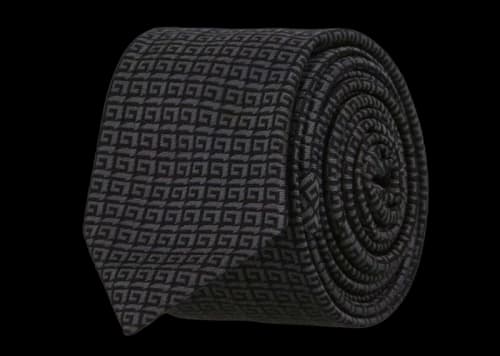 Givenchy Logo Patterned Silk Tie Black