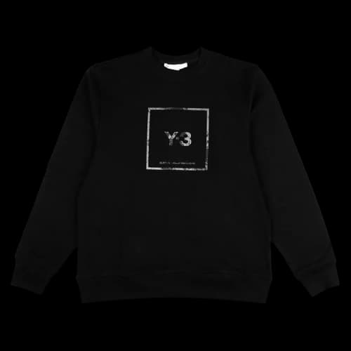 Y-3 SS21 Reflective Square Logo Round Neck Black