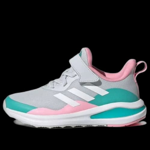 (GS) adidas FortaRun Elastic Lace Top Strap 'Grey Teal Pink'