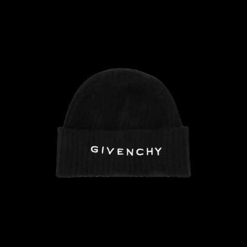 Givenchy Ribbed Embroidered Logo Beanie Black/White