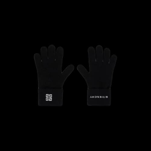 Givenchy Embroidered Logo Gloves Black/White