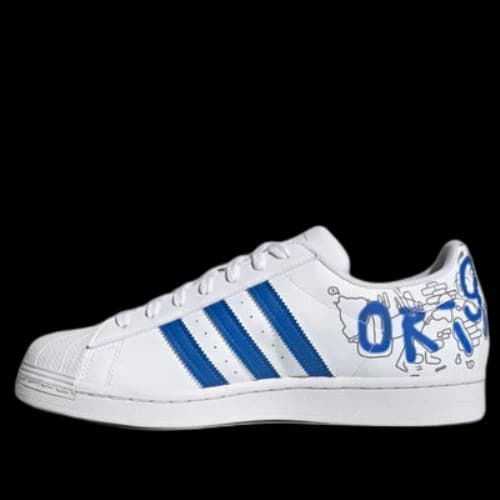 adidas originals Superstar Cozy Wear-Resistant Casual Skate Shoes White Blue Unisex 'White Blue'