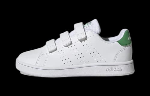 (PS) adidas Advantage Court Lifestyle Hook-and-Loop 'White Green'