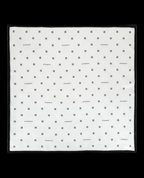 Givenchy Plumetis Square Scarf White/Black
