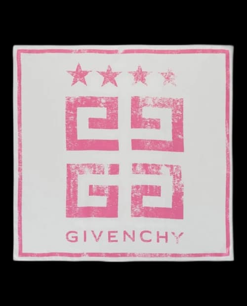 Givenchy 4G Logo Silk Scarf White/Pink