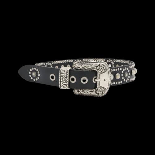 Golden Goose Lace Washed Leather Belt 'Black'