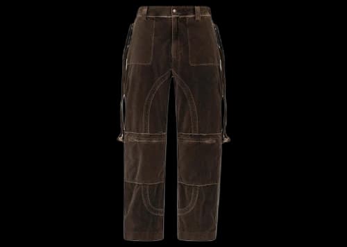 Dolce & Gabbana Velvet Cargo Trousers Brown