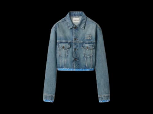 Miu Denim Cropped Jacket Denim