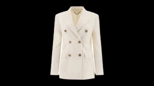 Golden Goose Double-Breasted Wool-Blend Blazer White