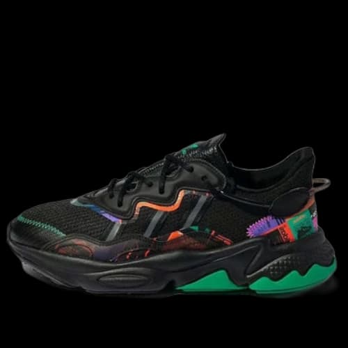 adidas Originals Ozweego Casual Shoes 'Black Green Multi-Color'