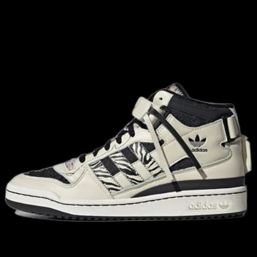 adidas originals Unisex Forum Mid Sneakers Creamy 'White Black'