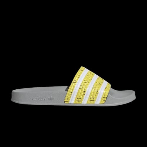adidas Adilette 'Grey Bright Yellow Grey'