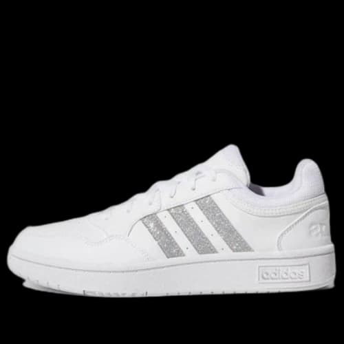 adidas Hoops 3.0 Low Cut Tennis Shoes 'White Silver Metallic' (Women's)