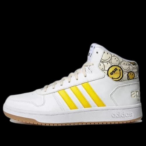 adidas Hoops 2.0 Mid Shoes 'White Solar Yellow' (Women's)