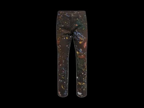 Dolce & Gabbana Straight Leg Painted Jeans Black Coffee