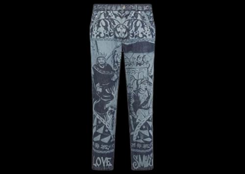 Dolce & Gabbana Loose Carretto Patchwork Print Jeans Blue