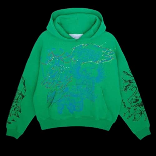 Jungles Flames N Stuff Hoodie 'Fade Green'