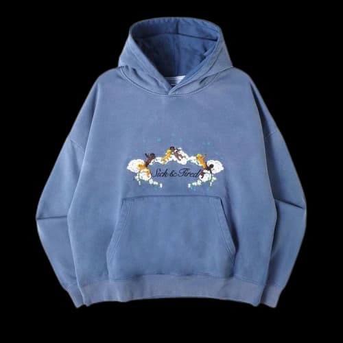 Jungles Sick And Tired Vintage Hoodie 'Blue'