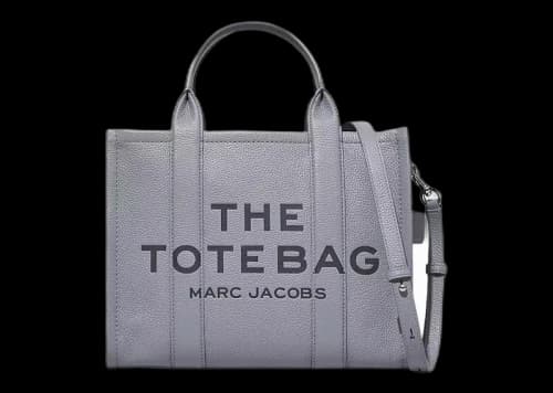 Marc Jacobs The Leather Medium Tote Bag Wolf Grey