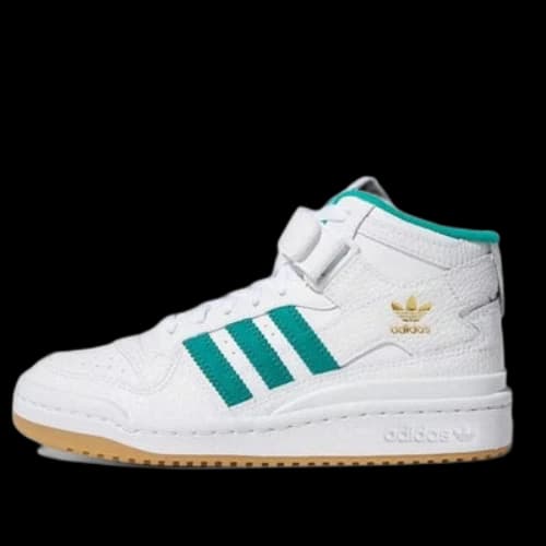 (GS) adidas Originals Forum Mid Shoes 'Cloud White Glory Green'