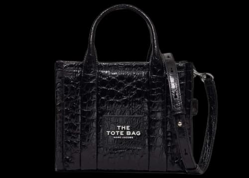 Marc Jacobs The Croc-Embossed Small Tote Bag Black